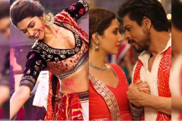 नवरात्रि डांडिया नाइट में पारंपरिक परिधान में सजे युवा गरबा करते हुए, बॉलीवुड गानों की धुन पर झूमते हुए।