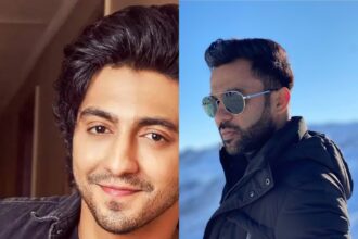 अली अब्बास ज़फ़र की नई YRF एक्शन फिल्म में अहान पांडे और ऐश्वर्य ठाकरे के बीच होने वाली तीव्र भिड़ंत का सिनेमैटिक पोस्टर, गहरे रंगों में एक्शन भरपूर माहौल के साथ।