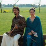 दुलजित दोसांझ अमर सिंह चामकिला के किरदार में, फिल्म के ट्रेलर लॉन्च पर भावुक मुद्रा में।