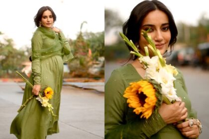 सुरभि ज्योति बेबी बम्प फ्लॉन्ट करते हुए प्रेग्नेंसी फोटोशूट में मुस्कुराती नजर आ रही हैं