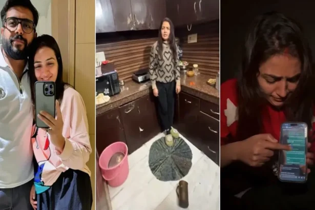 वायरल वड़ा पाव गर्ल चंद्रिका दीक्षित पति युगम गेरा पर आरोप लगाते हुए भावुक नजर आईं, सोशल मीडिया वीडियो से लिया गया दृश्य