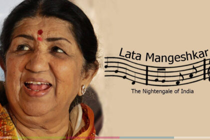 लता मंगेशकर का पोर्ट्रेट, भारत रत्न और हिंदी फिल्मों की प्रसिद्ध पार्श्व गायिका