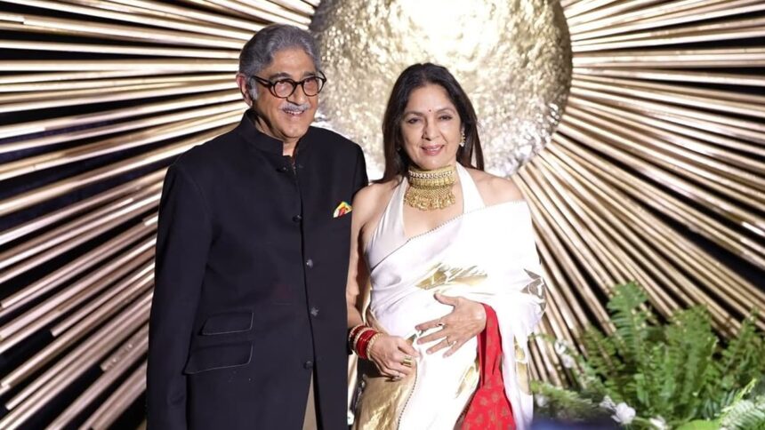 Neena Gupta reacting to pregnancy rumors at age 66 after attending Rashmika Mandanna and Vijay Deverakonda reception event