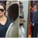 रिहाना मुंबई एयरपोर्ट पर स्टाइलिश अंदाज में पहुंचते हुए, पपाराजी को हाथ हिलाकर अभिवादन करती नजर आ रही हैं