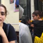 स्टूडेंट प्रोटेस्ट के दौरान वायरल वीडियो में अपनी बात रखती नजर आ रही एक्ट्रेस आयेशा खान।