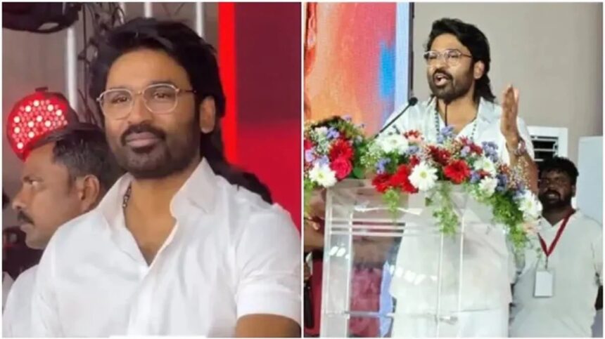 साउथ सुपरस्टार धनुष स्टेज पर लोगों से बातचीत करते हुए, वायरल वीडियो के बाद राजनीति में आने की चर्चाएं तेज