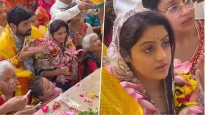 दीपिका सिंह अपने परिवार के साथ वृंदावन मंदिर में दर्शन और पूजा-अर्चना करती हुईं।