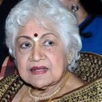 Legendary South Indian actress Sowcar Janaki portrait photo with tribute text celebrating her 7-decade cinematic career.