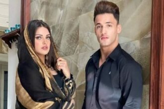 Asim Riaz and Himanshi Khurana posing together at an event, highlighting their past relationship amid recent news statements about religious differences.