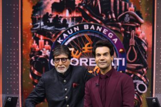 Kaun Banega Crorepati 18 के सेट पर Amitabh Bachchan और Rajkummar Rao साथ नजर आए।