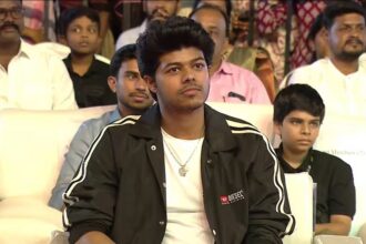 Jason Sanjay at Sigma pre-release event amid TVK chants