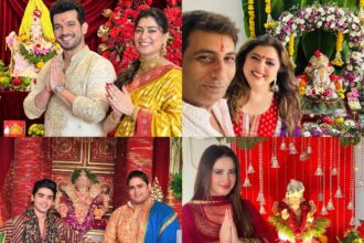 Ganesh Chaturthi पर Bappa का स्वागत करते Arjun Bijlani, Delnaaz Irani और Aalisha Panwar