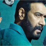 Three people featured in a dramatic promotional poster with a teal background