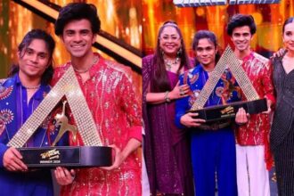 India's Best Dancer Season 5 के विजेता रितेश पाल और कोरियोग्राफर प्रतीक उटेकर ट्रॉफी के साथ