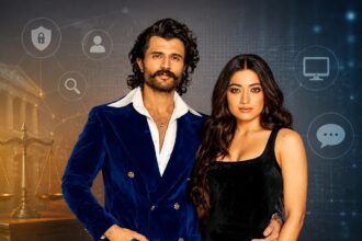 Vijay Deverakonda and Rashmika Mandanna amid reports of a complaint against alleged fake online content.